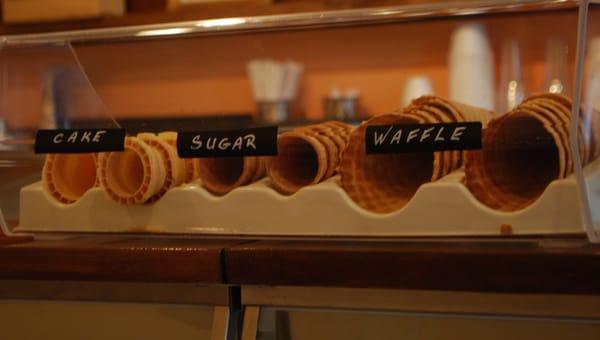 Pick your cone: cake, sugar or waffle