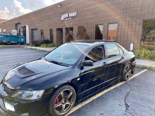 Mitsubishi Lancer Evolution IX Repaired at Auto Body Unlimited