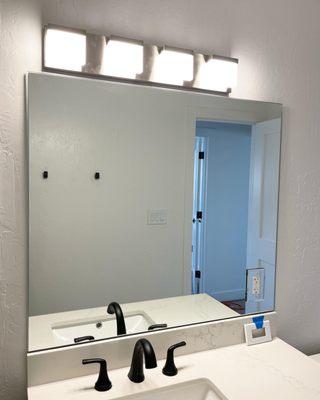 1/4" Mirror w/ Outlet Cut Out & Mirror Cover Plate