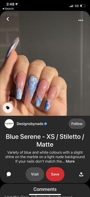 I wanted the middle marble nail, and you saw the picture