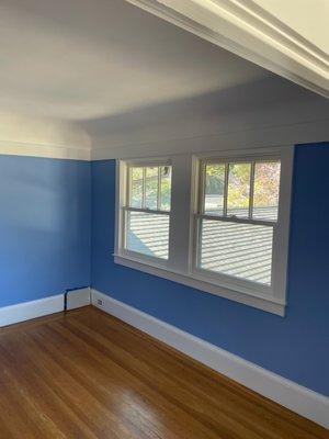 Bedroom repair, restoration, and painting. Completed