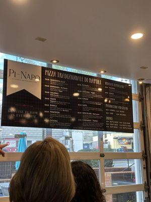 Menu as of September 2024