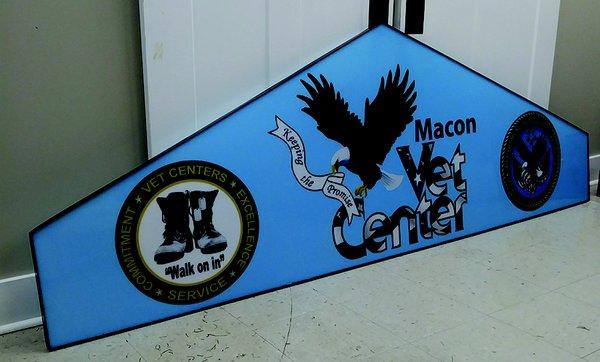 Custom building sign for the Macon Vet Center