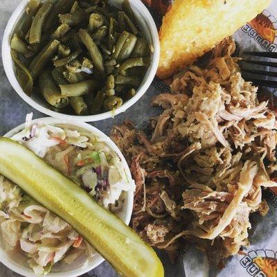 Ham plate with mayo slaw and green beans