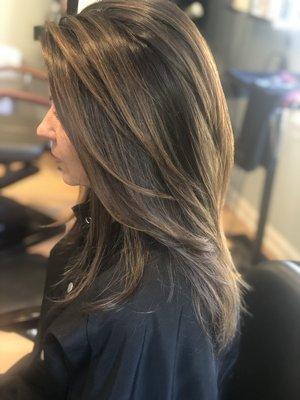 Last seasons highlights made more natural with an all over color melt.