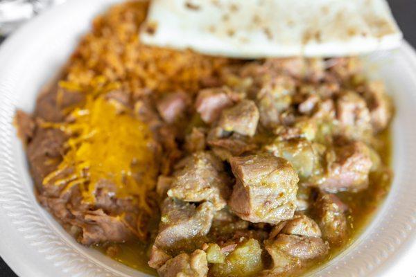 Green Chile Pork Plate ($11)