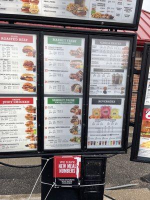 Drive thru menu