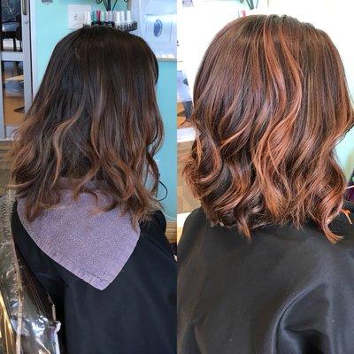 Copper balayage