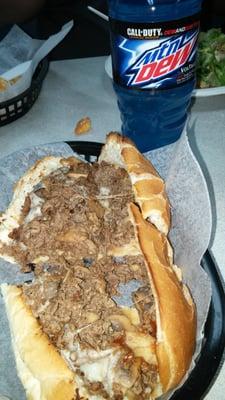 Steak & Cheese w/ Mushrooms...once bitten!