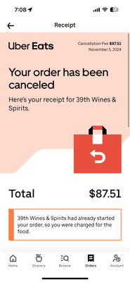 they cancel the order and take the full amount