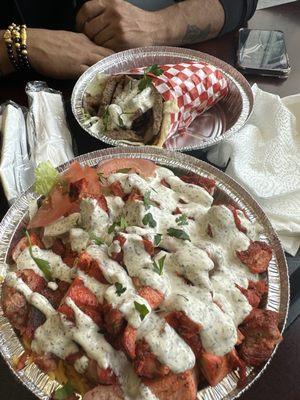 Chicken platter and Lamb Gyro Platter