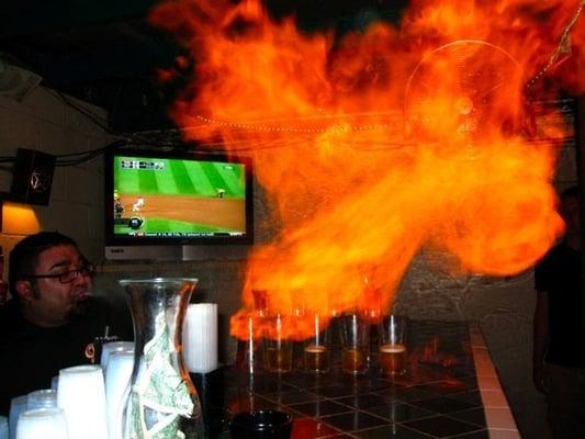 Flaming Dr Pepper Shot