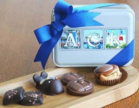 Fill a collectible tin with artisan chocolates!