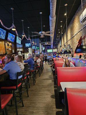 Inside the seating area of the Community Inn Restaurant in Grandin Village.