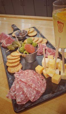 Charcuterie with olives added.