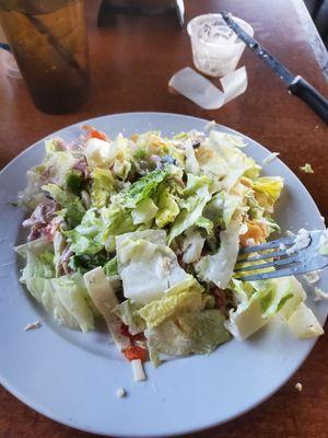 Chef salad with no croutons. Already mixed up. Perfect for the keto diet.