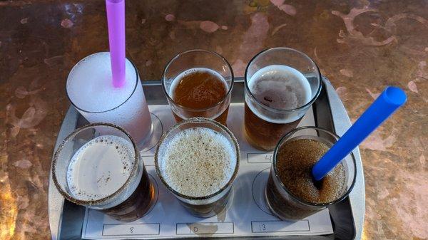 Flight with beer and slushies