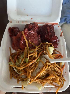 Bbq pork and chow mein