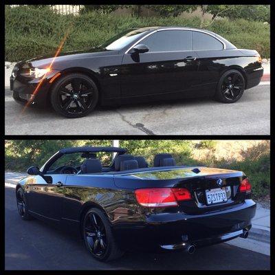 The gorgeous black BMW 335i purchased from and blacked out by Allen Motors