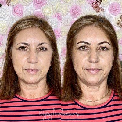 Before and After of Natural
makeup look