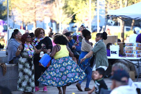 Dancing to LIVE MuSIC at the Houston Creole Festival.