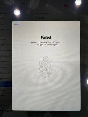 Touch ID sensor not working on my replacement iPad