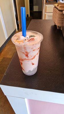 Strawberry Ichigo smoothie with aloe vera