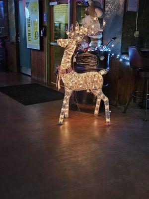 Reindeer at Entrance During the Chtistmas Season