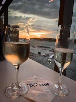 Open sky patio sunset.