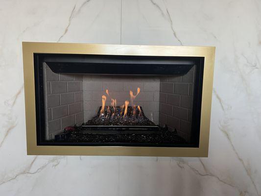 Custom Stoll Gold tone Fireplace Door.