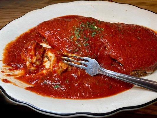 Baked eggplant Parmesan ( very good )