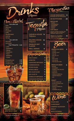 Drink menu