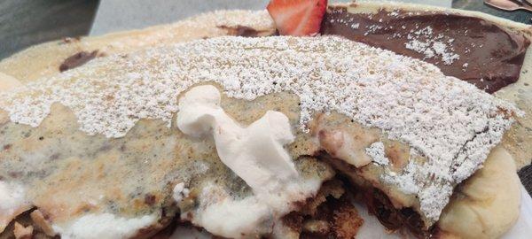 Nutella, banana, strawberry crepe