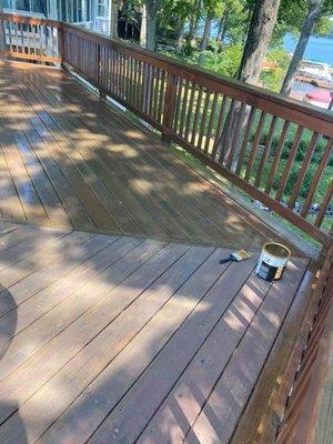 Deck staining