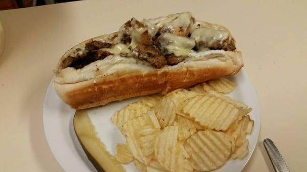 Dan Dee Spiedie Sub (Spiedies with Bacon, Ranch Dressing and melted cheese on a Italian sub roll.