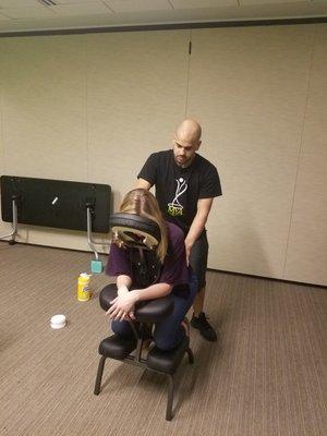 Chair massage at Company PaySimple