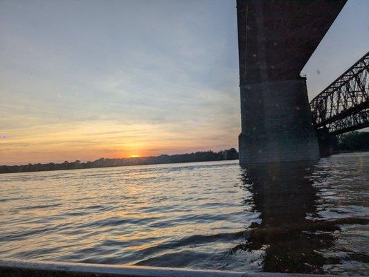 Beautiful sunset on the Mississippi River