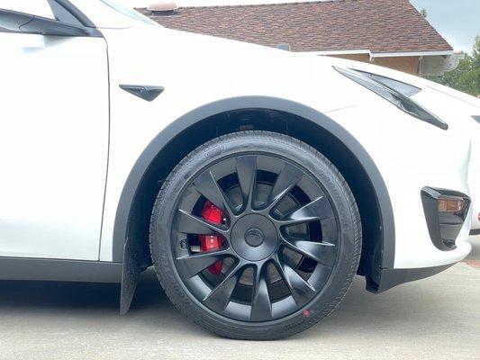 Painted calipers.