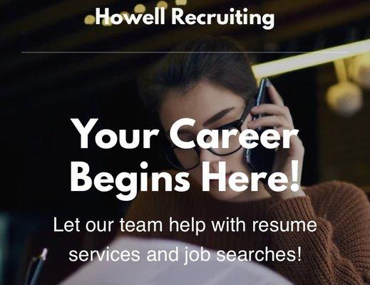 HowellRecruiting is on the search for our first contract- to help service the job market!! Help us help your company!