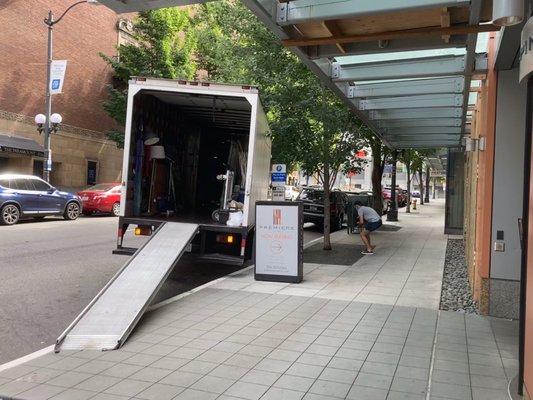 Premiere building on 9th ave and pine. They parked  in front  cause the elevator from loading dock  was broken.