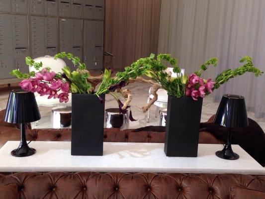 Beautiful floral arrangement in lobby