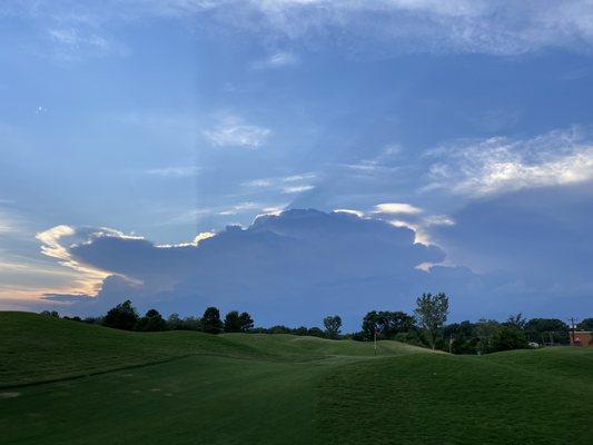 Rolling landscape with a beautiful sky.