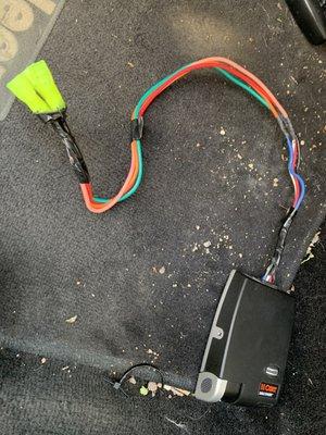 This is the wiring job they did on the brake controller