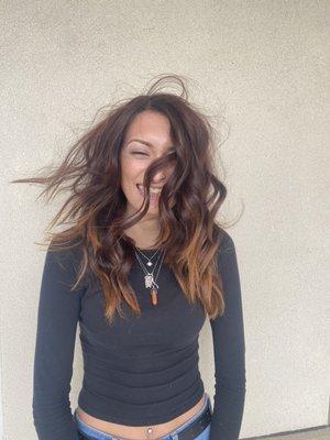 When the wind doesn't cooperate, but her hair is stunning, and her smile says it all.