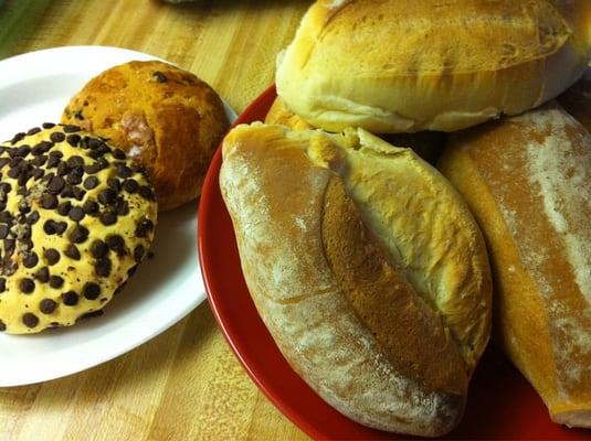 Steaming fresh baked bollilos. Mmm