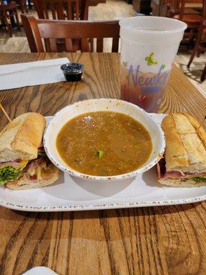 Club sandwich and gumbo