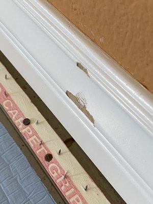 Damaged baseboard