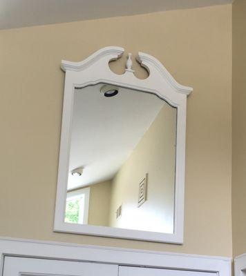 See how high over doors by reflection of ceiling in mirror. The other was hung over the tub.