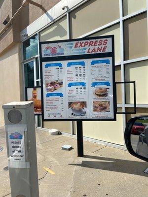 Drive thru menu