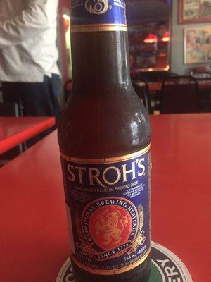 Yes, that's a Stroh's. And the Blatz in a can was so cold it burned my throat- in a good way!